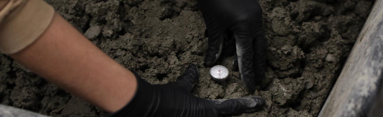 Soil testing in Dr. Robin Bullock's lab