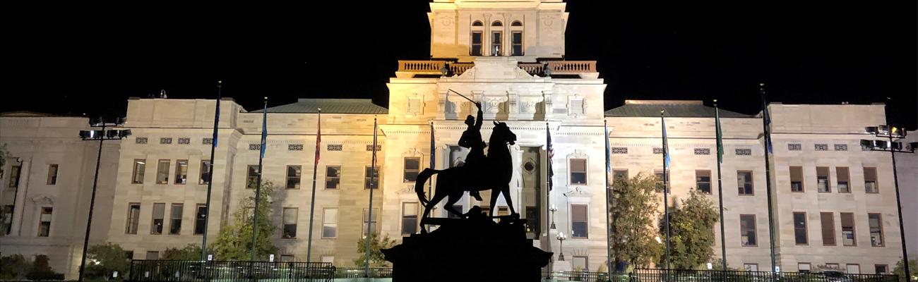 The front of Montana's State Capitol building